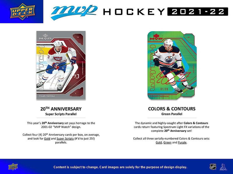 2021-22 Upper Deck MVP Hockey Hobby Box - 20 Packs Card Game Upper Deck