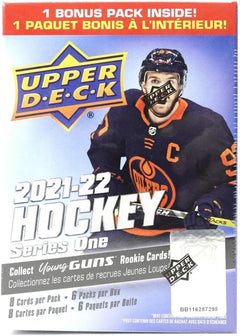 2021-22 Upper Deck Series 1 Hockey Blaster Box - 6 Packs + 1 Bonus Pack Card Game Upper Deck