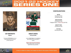 2021-22 Upper Deck Series 1 Hockey Blaster Box - 6 Packs + 1 Bonus Pack Card Game Upper Deck