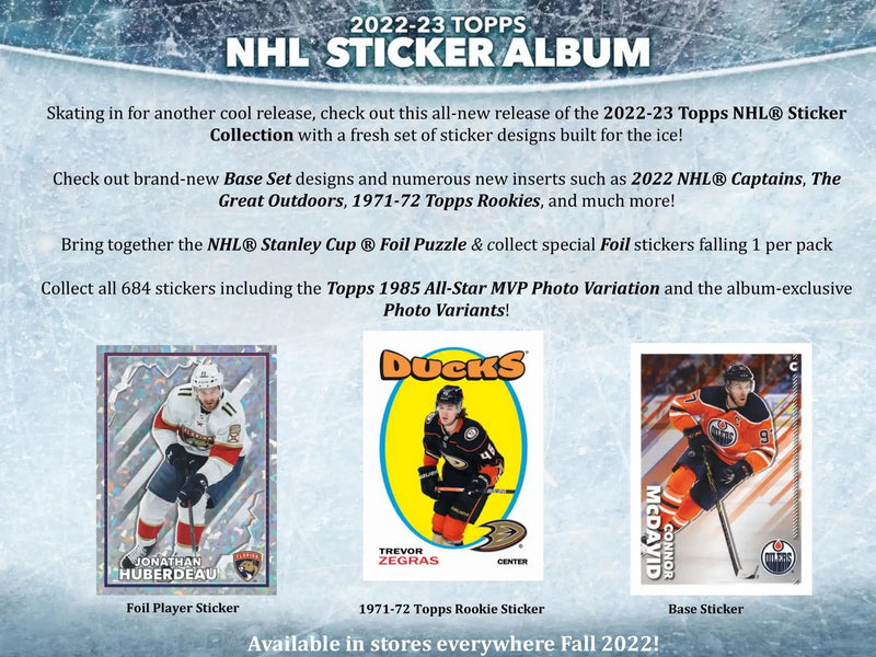Topps: 2022-23 NHL Hockey Sticker Collection Album Card Game Topps