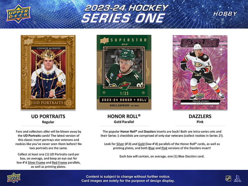 2023-24 Upper Deck Series 1 Hobby Box - 12 Packs Card Game Upper Deck
