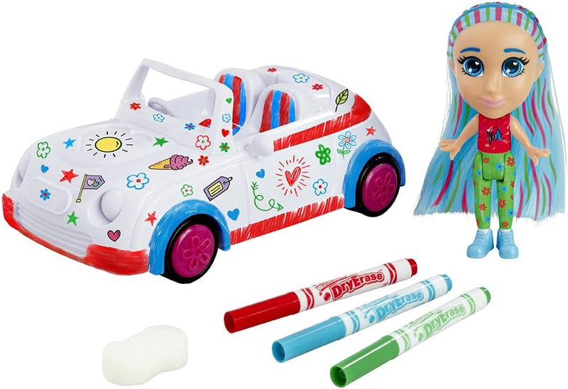 CRAYOLA Colour 'n' Style Friends: Bluebell - Coupe Playset Bonus: Includes Magic Dry-Erase Pens Toys & Games Crayola