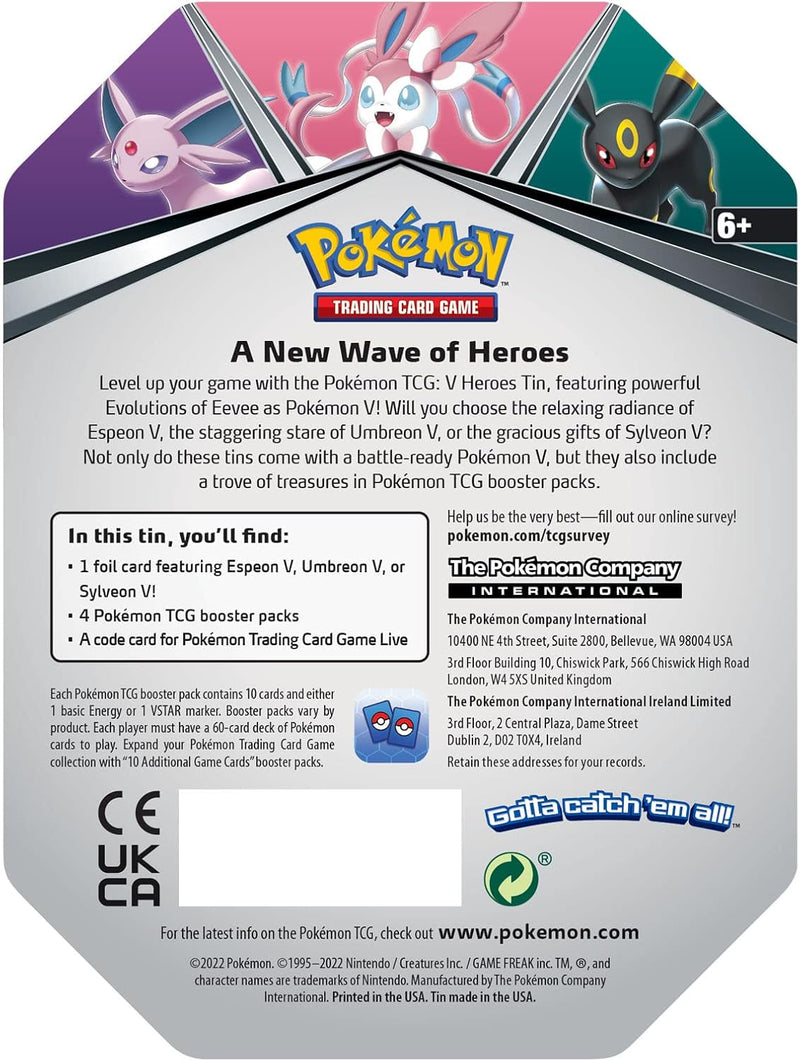 Pokemon TCG: Spring V Heroes Tin - Espeon V Card Game Pokemon