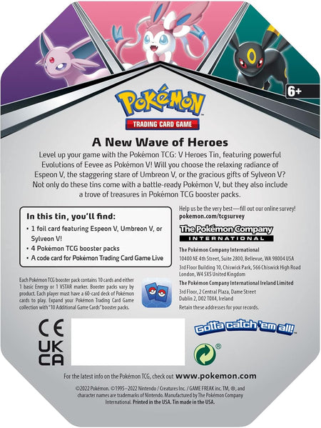Pokemon TCG: V Heroes Tin - Sylveon V Card Game Pokemon