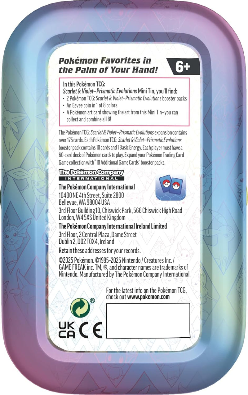 Pokemon TCG: Scarlet & Violet Prismatic Evolutions Mini Tin - Glaceon Card Game Pokemon