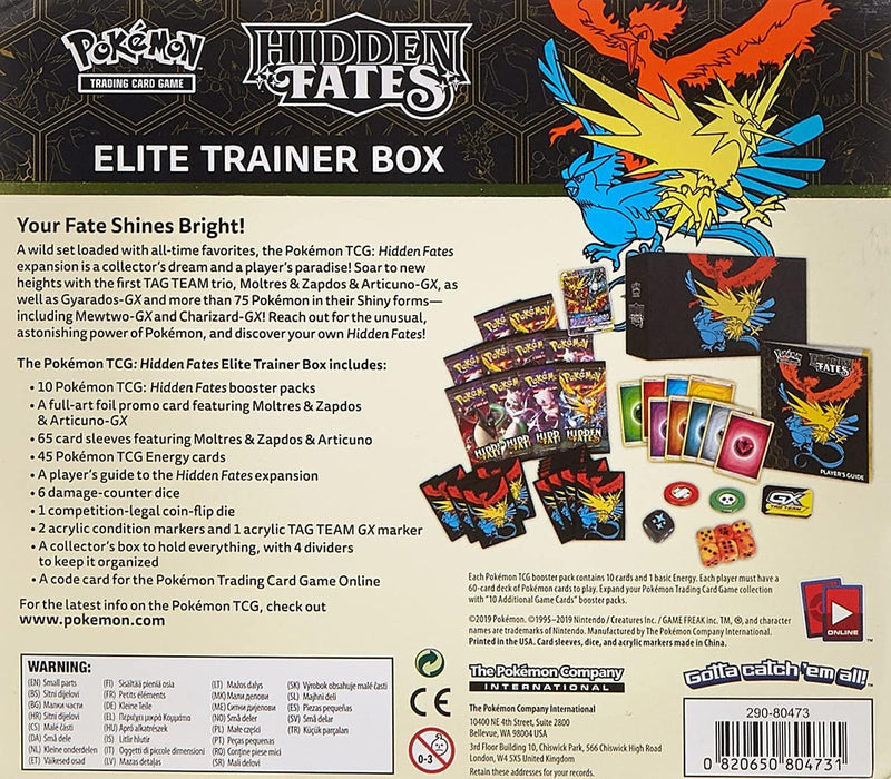 Pokemon TCG: Hidden Fates Elite Trainer Box Card Game Pokemon