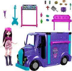 Monster High: Fangtastic Rockin Food Truck Draculaura Doll & Playset & Pullout Stage Toys & Games Mattel