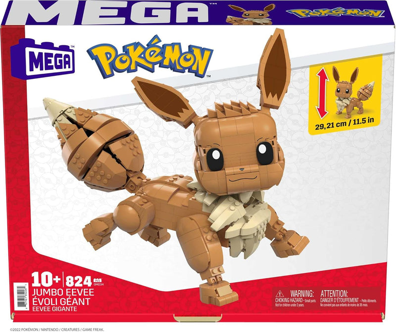 MEGA Pokemon: Jumbo Eevee - 824 Piece Building Set - Articulated and Poseable Toys & Games Mattel
