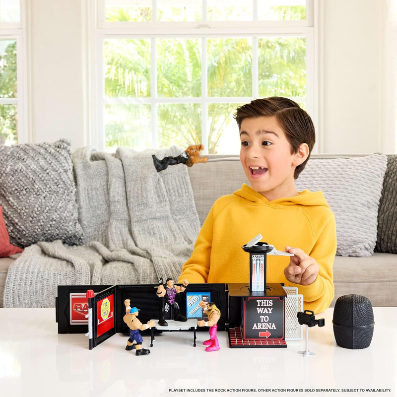 WWE Mattel Knuckle Crunchers: 2-in-1 Final Boss Microphone & Playset & The Rock Toys & Games Mattel