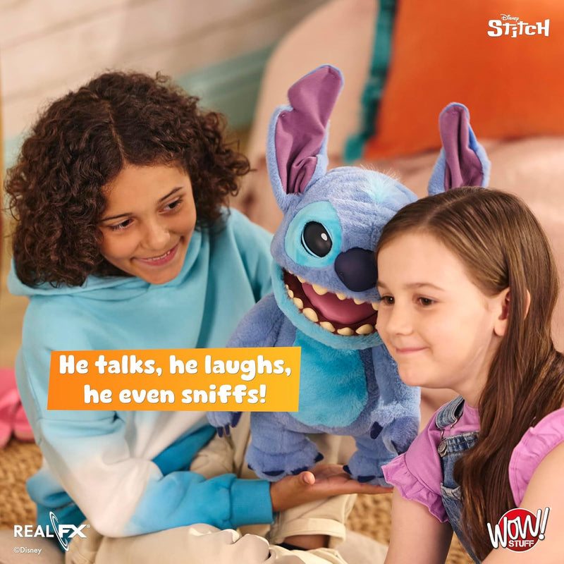 WOW! Stuff: RealFX Disney Stitch - 18" Puppetronic Animatronic Plush Toys & Games Wow! Stuff