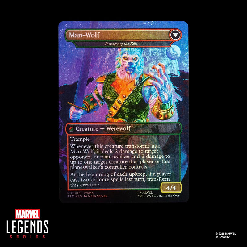 Magic: The Gathering TCG: Spider-Man Legends - Man-Wolf Action Figure & Card Toys & Games Marvel