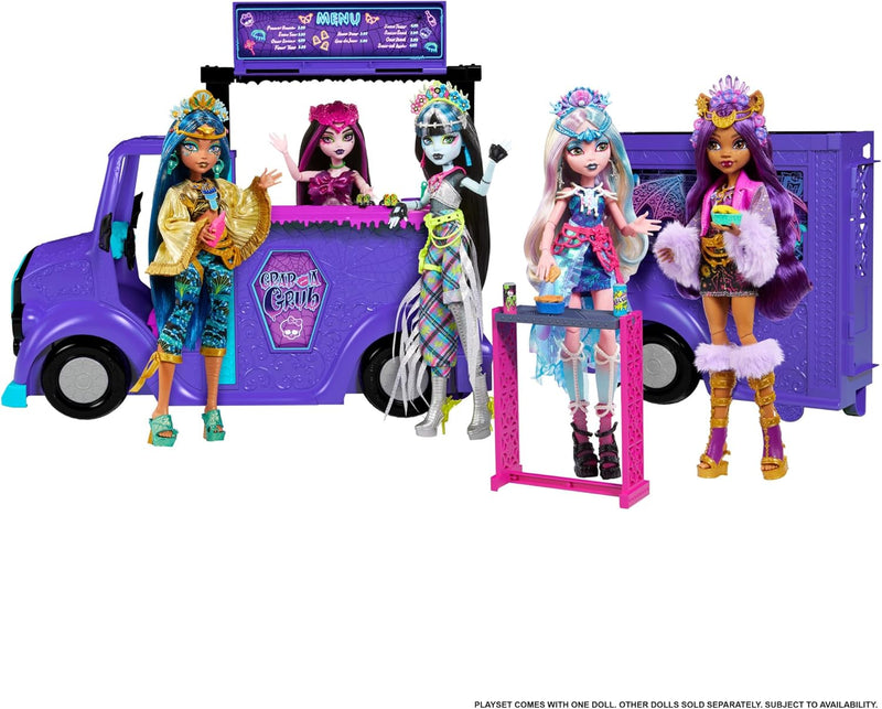 Monster High: Fangtastic Rockin Food Truck Draculaura Doll & Playset & Pullout Stage Toys & Games Mattel