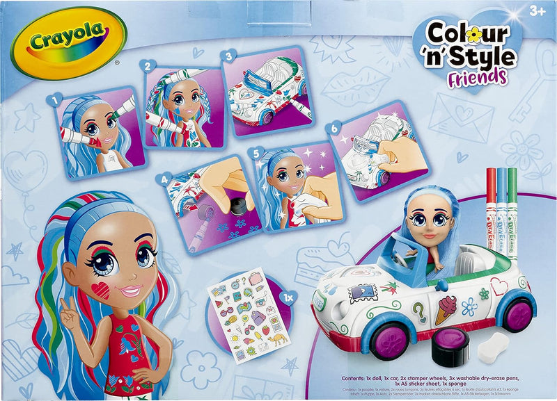 CRAYOLA Colour 'n' Style Friends: Bluebell - Coupe Playset Bonus: Includes Magic Dry-Erase Pens Toys & Games Crayola