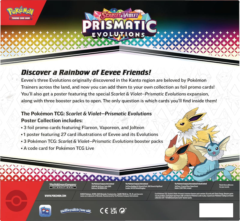 Pokemon TCG: Scarlet & Violet - Prismatic Evolutions Poster Collection Card Game Pokemon