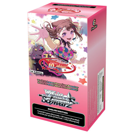 Weiss Schwarz TCG: BanG Dream! 10th Anniversary - 6 Packs Card Game Bushiroad