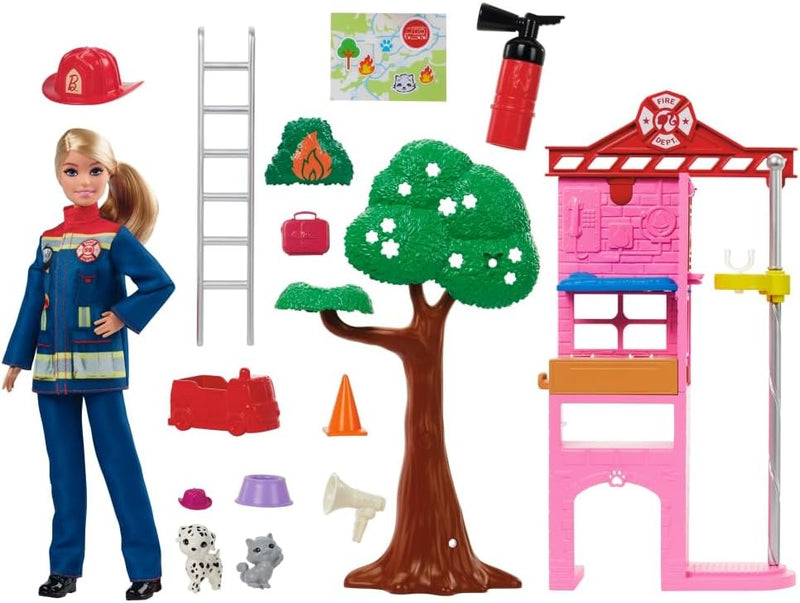 Barbie Careers: Firefighter Doll and Playset Toys & Games Mattel