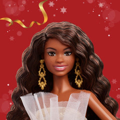 Barbie Signature: 2025 Holiday Barbie - Black Dark Hair Toys & Games Mattel