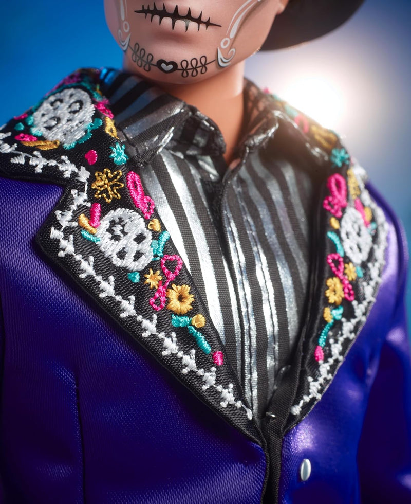 Barbie Signature: Ken Fashion Doll - 2023 Dia de Muertos Collectible with Blue Jacket Black Hat Toys & Games Mattel