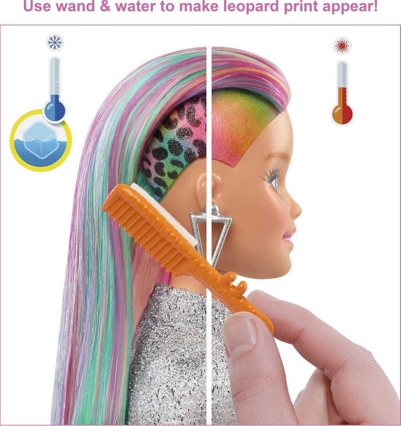 Barbie: Leopard Rainbow Hair Doll with Rainbow Skirt Toys & Games Mattel
