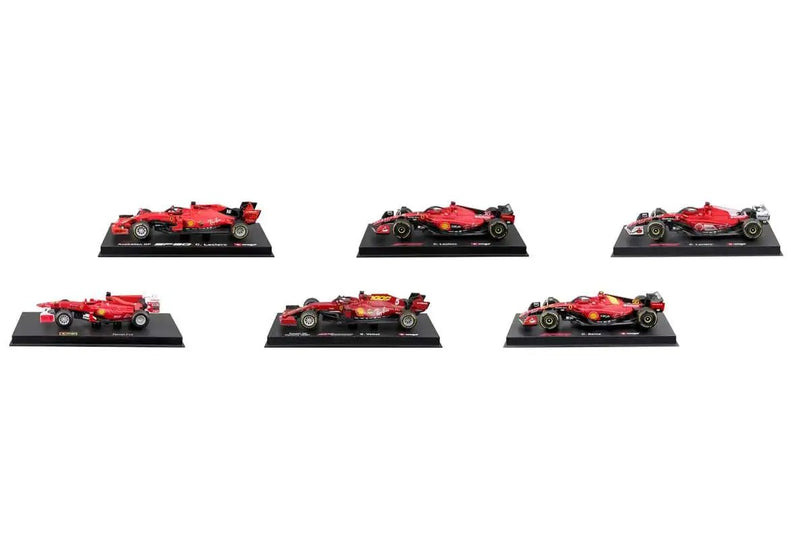 Bburago Ferrari Racing Formula 1 F1 1:43 Scale Die-Cast 6 Cars Set Exclusive (2023) Toys & Games Bburago