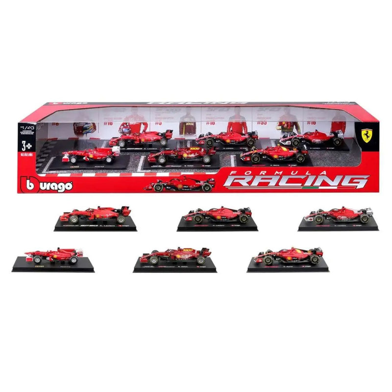 Bburago Ferrari Racing Formula 1 F1 1:43 Scale Die-Cast 6 Cars Set Exclusive (2023) Toys & Games Bburago