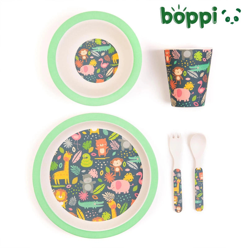Boppi: Bamboo Dinnerware 5-Piece Set - Jungle Set 2 Toys & Games Boppi