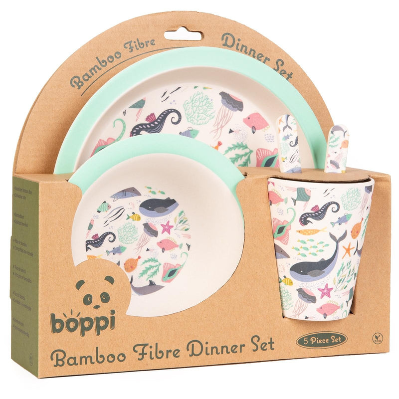 Boppi: Bamboo Dinnerware 5-Piece Set - Under the Sea Home and Hardware Boppi