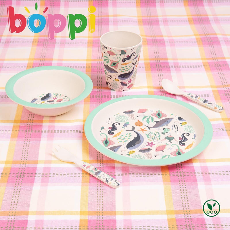 Boppi: Bamboo Dinnerware 5-Piece Set - Under the Sea Home and Hardware Boppi