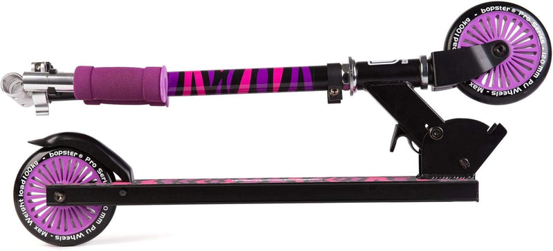 Bopster: 2 Wheeled Folding Scooter - Purple Zebra Stripes Toys & Games Bopster