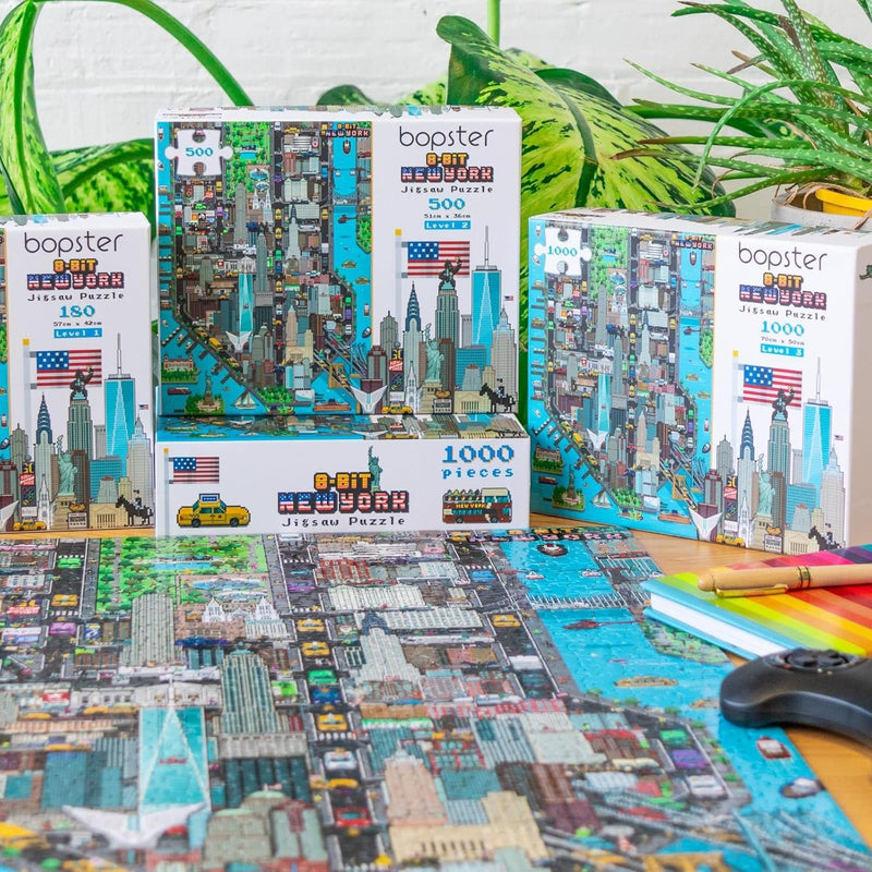Bopster: 8-Bit New York - 1000 Piece Puzzle Toys & Games Bopster