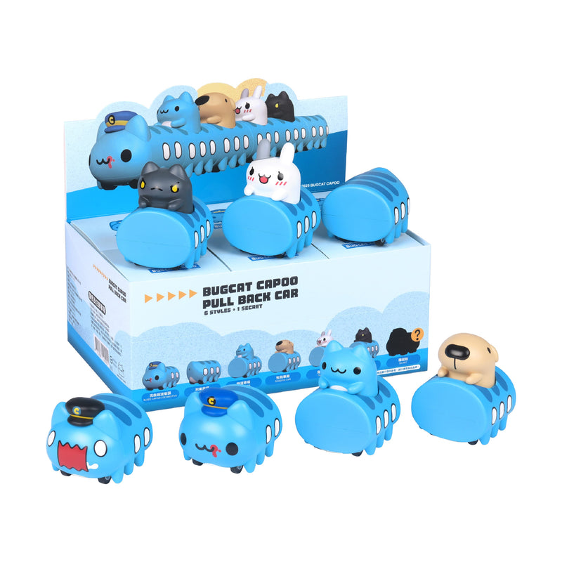 Bugcat Capoo: Capoo & Friends Magnet Pullback Car Figures Blind Box - 1 Random Figure Collectible Bugcat Capoo