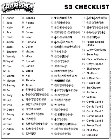 Craniacs: Series 3 Skullblam! Blaster Box - 7 Packs Trading Cards Ira Friedman Enterprises