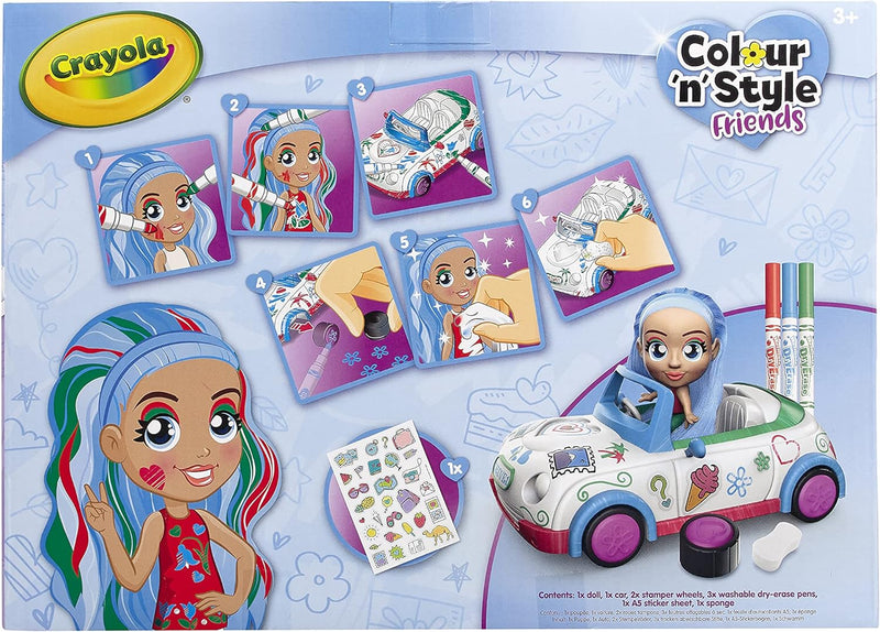 CRAYOLA Colour 'n' Style Friends: Bluebell - Coupe Playset Bonus: Includes Magic Dry-Erase Pens Toys & Games Crayola