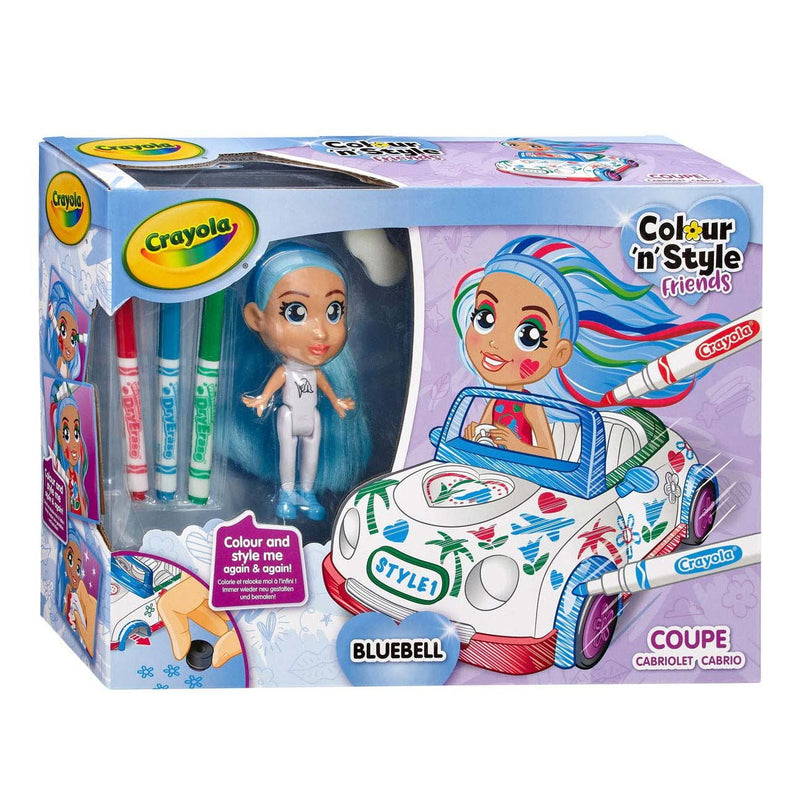 CRAYOLA Colour 'n' Style Friends: Bluebell - Coupe Playset Bonus: Includes Magic Dry-Erase Pens Toys & Games Crayola