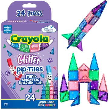 Crayola: Mini Glitter - 24 Piece Magnetic Tile Set Toys & Games Create On