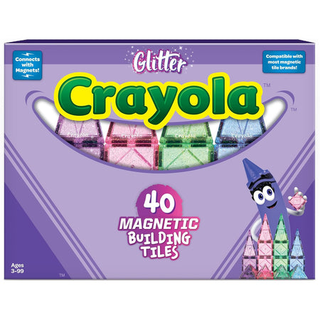 Crayola: Glitter - 40 Piece Magnetic Tile Set Toys & Games Create On