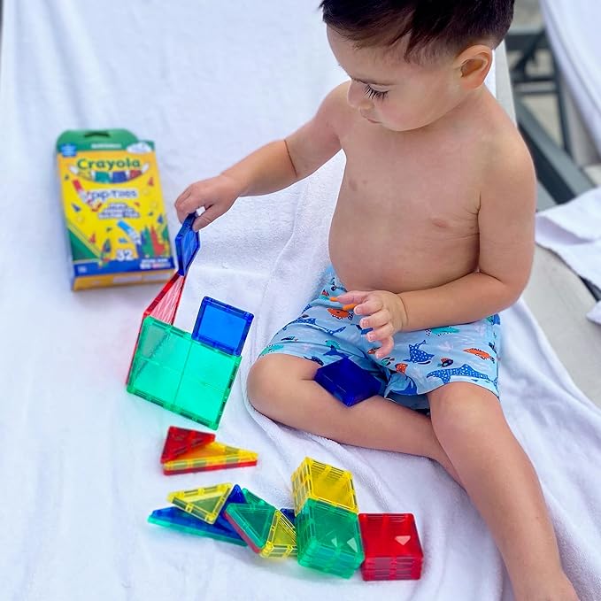 Crayola: Mini Bold PIP - 24 Piece Magnetic Tile Set Toys & Games Create On