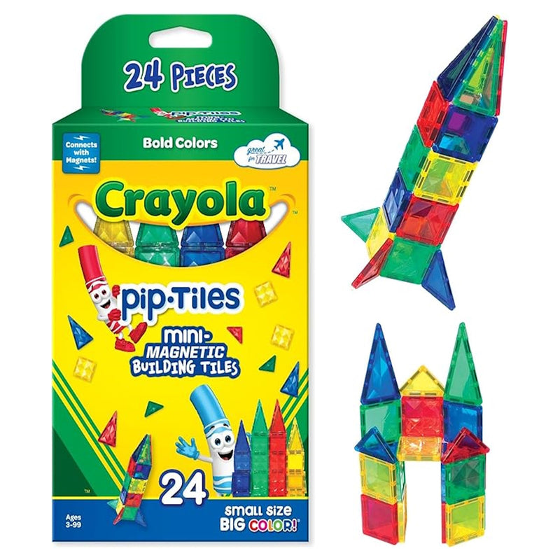 Crayola: Mini Bold PIP - 24 Piece Magnetic Tile Set Toys & Games Create On