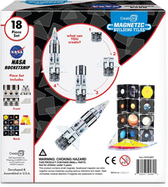 NASA: Rocketship Magnetic Tile Set Toys & Games Create On