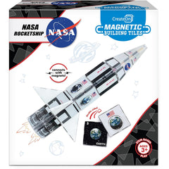 NASA: Rocketship Magnetic Tile Set Toys & Games Create On