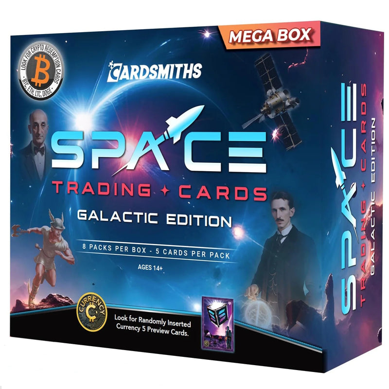 Cardsmiths Currency Trading Cards: Space Galactic Mega Box - 8 Packs Collectible Cardsmiths