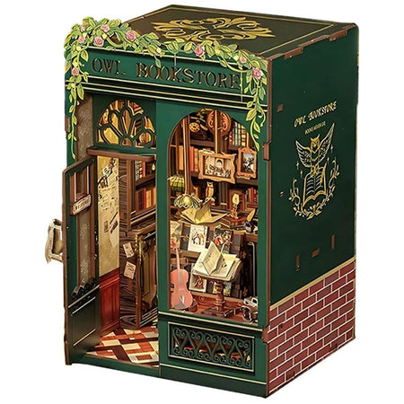 CuteBee: Book Journey - Owl Bookstore DIY Miniature House Model Kit CuteBee