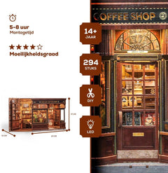 CuteBee: City Walk - Corner Coffee Shop DIY Miniature House Model Kit CuteBee