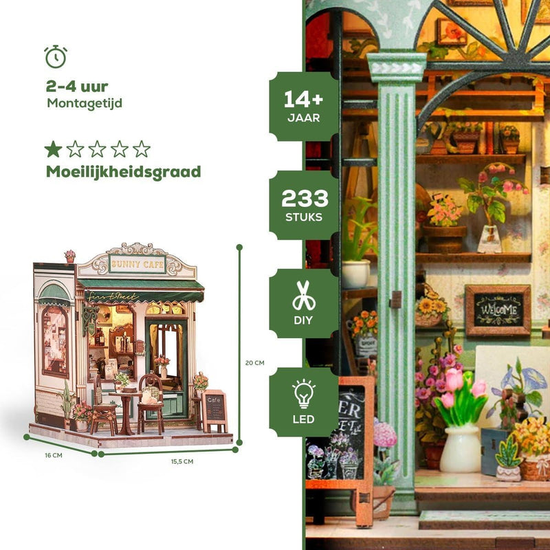 CuteBee: City Walk - Sunny Cafe DIY Miniature House Model Kit CuteBee
