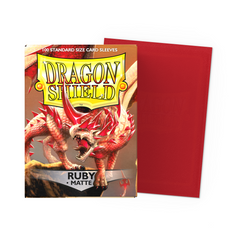 Dragon Shield Sleeves: Matte Ruby - 100 Standard Size Sleeve Card Game Dragon Shield