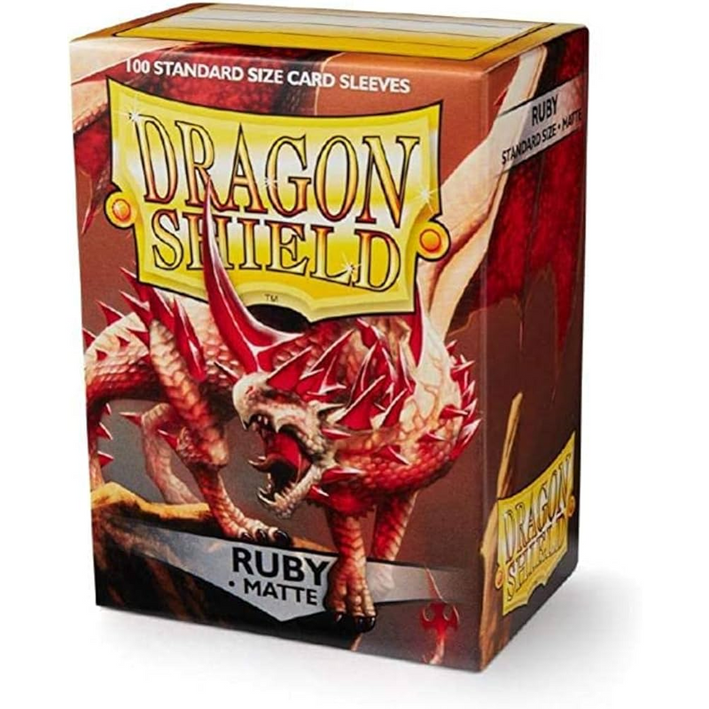 Dragon Shield Sleeves: Matte Ruby - 100 Standard Size Sleeve Card Game Dragon Shield