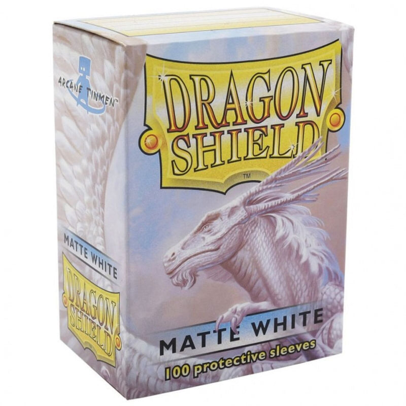 Dragon Shield Sleeves: Matte White - 100 Standard Size Sleeves Card Game Dragon Shield