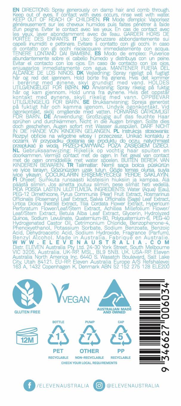 Eleven Australia: Detangle my Hair Leave In Spray 250 mL (8.45 fl oz) Styling Eleven Australia