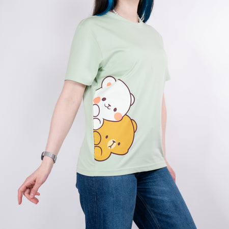 Giordano X Milk Mocha Bear: Side Peek-a-Boo T-Shirts Milk Mocha Bear