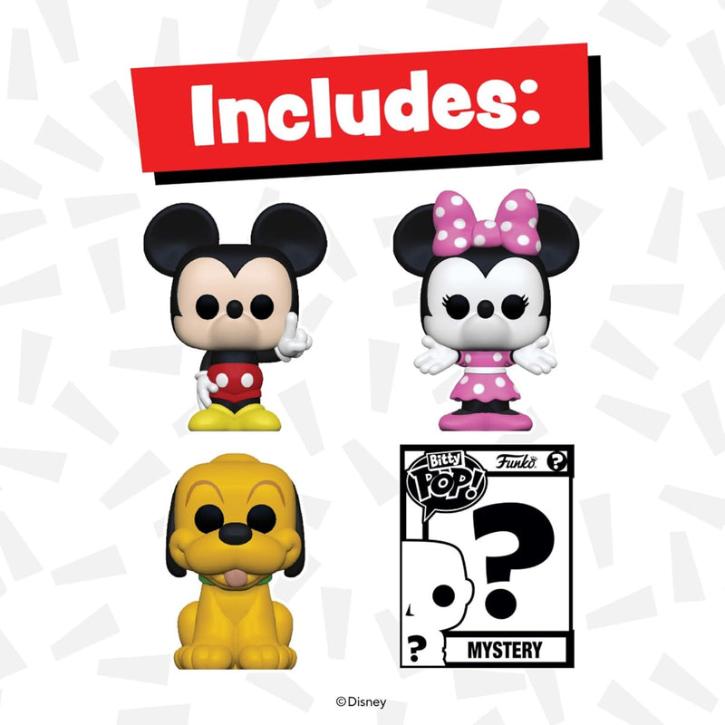 Funko Pop! Bitty: Disney Shelf - Mickey Mouse - Minnie Mouse - Pluto - Mystery Figure Toys & Games Funko